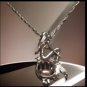 Mermaid Locket With SaltWater Light Pink Pearl Locket On A Stamped925 Necklace
